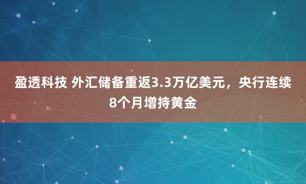 盈透科技 外汇储备重返3.3万亿美元，央行连续8个月增持黄金