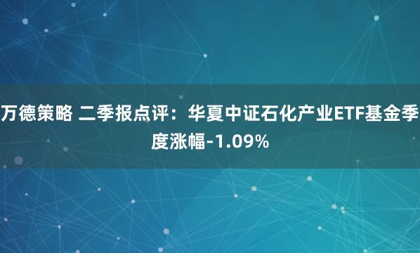 万德策略 二季报点评：华夏中证石化产业ETF基金季度涨幅-1.09%